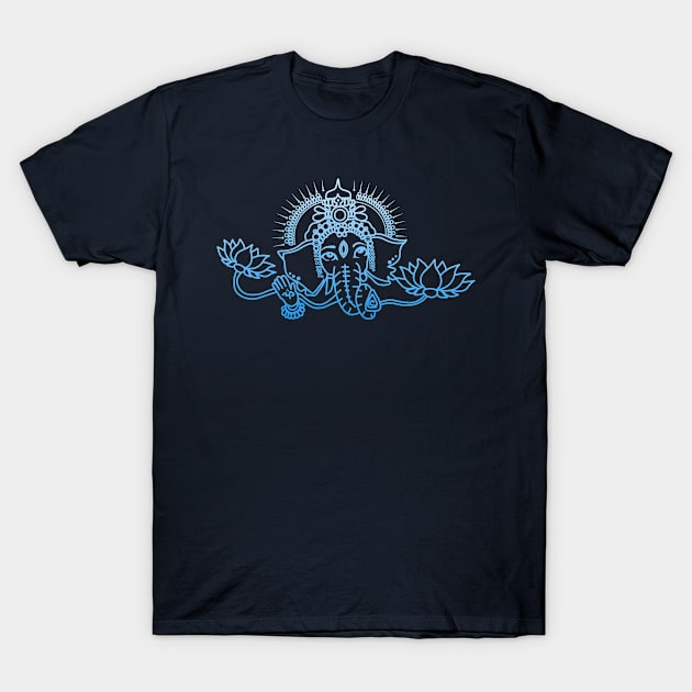 Sky of Blessings Ganesh Henna Design T-Shirt by DreMagiO